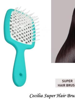 Щітка гребінь масажна для волосся м'ята матовий cecilia superb hair brush1 фото