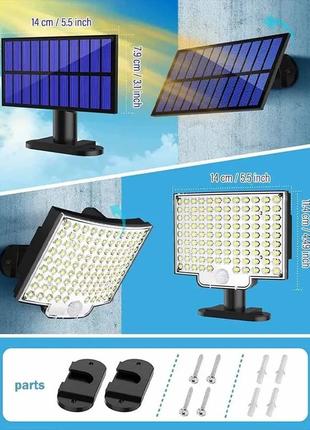 Светильник на солнечной батарее с датчиком движения solar wall lamp  shop6 фото