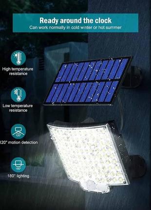 Світильник на сонячній батареї з датчиком руху solar wall lamp shop4 фото