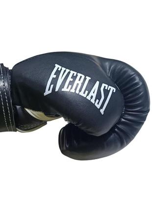 Боксерские перчатки everlast 8 oz стрейч черные2 фото