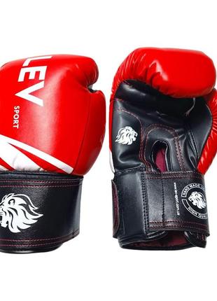 Боксерские перчатки lev sport 6 oz комбинированные красные
