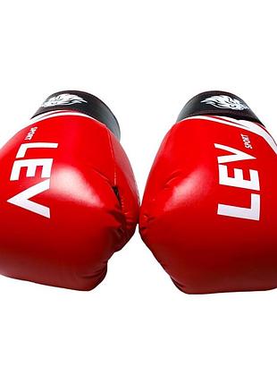Боксерские перчатки lev sport 6 oz комбинированные красные