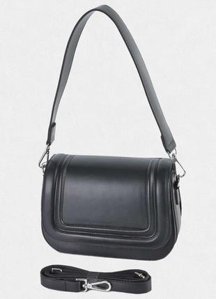 Жіноча сумка кросбоді з екошкіри чорна