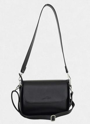 Жіноча сумка кросбоді з екошкіри чорна5 фото