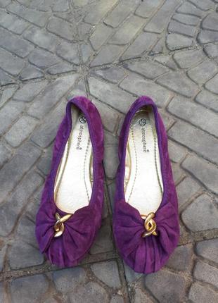 Замшеві балетки бузкового кольору 36 розмір фіолетові6 фото