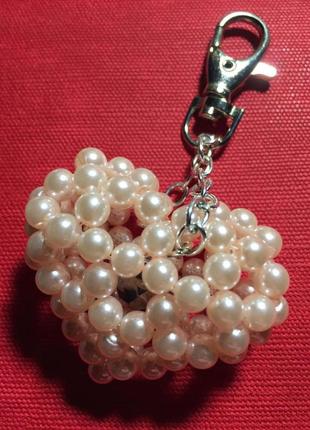 Брелок сердце розовый