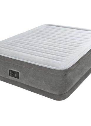 Надувная двухспальная велюровая кровать intex 64418 со встроенным насосом, 56x152x203см1 фото