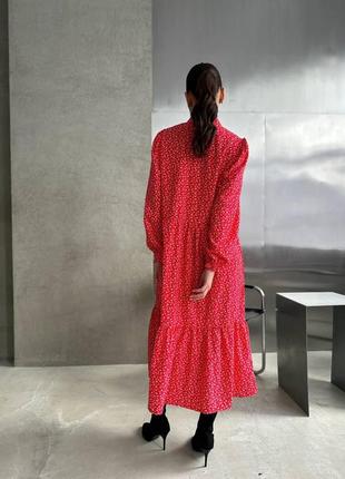 Шикарное цветочное платье с поясом4 фото