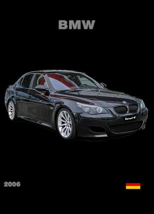 Постер з чорною рамкою та склом 20х30 см bmw m5 е60