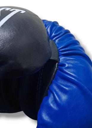 Боксерські рукавички everlast 12 oz шкіра синьо-чорні3 фото