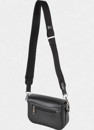 Жіноча сумка кросбоді з екошкіри чорна3 фото