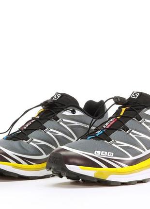 Мужские беговые кроссовки salomon xt-6 grey black yellow4 фото