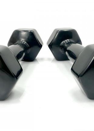 Гантель для фитнеса 3 кг easyfit с виниловым покрытием черная (1 шт)2 фото
