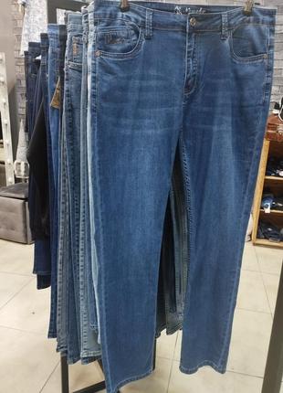 Синие джинсы newsky классика, талия от 100 до 120 см, большие размеры6 фото