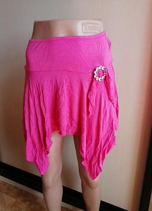 Юбка розовая рванка