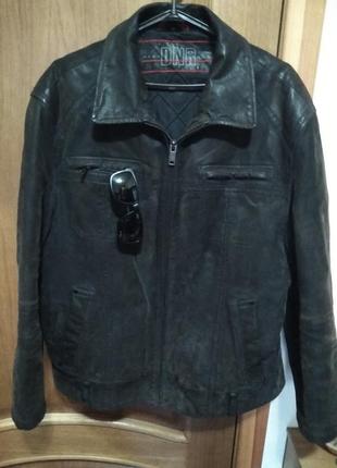 Куртка мощная нубук коричневая *dnr mens wear* 56  размер бирка. замеры!