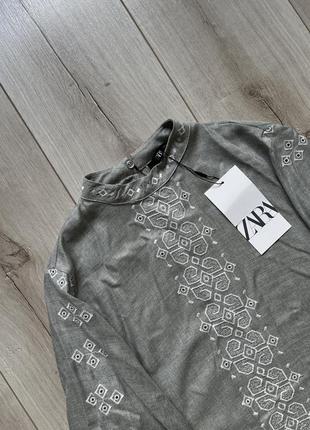 Сорочка з ажурною вишивкою, бренд zara5 фото