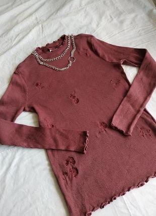 Гольф xs zara базовий жіночий лонгслів із вишивкою водолазка в рубчик