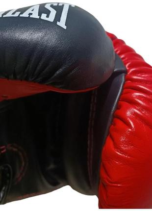 Боксерські рукавички everlast 12 oz шкіра червоні3 фото
