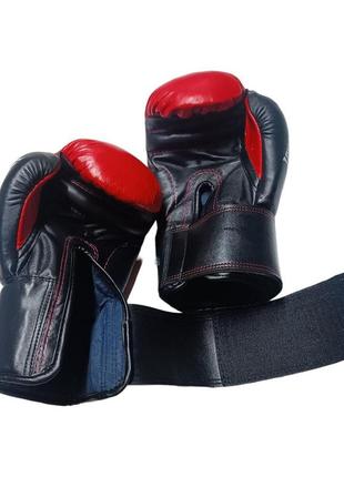 Боксерські рукавички everlast 12 oz шкіра червоні4 фото