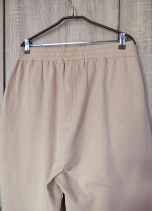 Стильные утепленные хлопковые палаццо штаны спортивные брюки трубы размер 50-526 фото