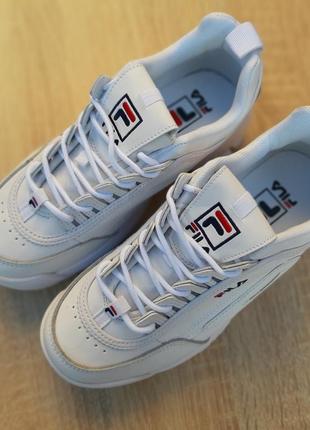 Fila disruptor 2 белые с синим🆕 женские кроссовки фила 🆕 белые7 фото