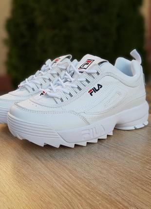 Fila disruptor 2 белые с синим🆕 женские кроссовки фила 🆕 белые4 фото