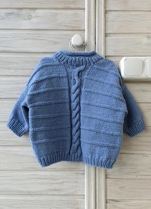 Стильный вязаный детский свитер оверсайз объемный свитшот 12-18 86 см6 фото