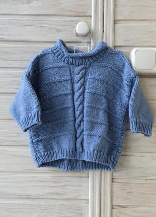Дитячий об'ємний в'язаний светр світер оверсайз 12-18 місяців 86 см