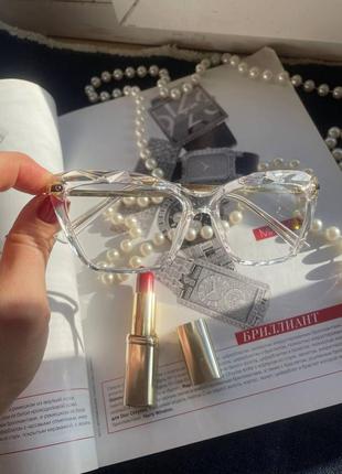 Шикарные новые имиджевые очки, прозрачная линза, красивая оправа🔥 люкс