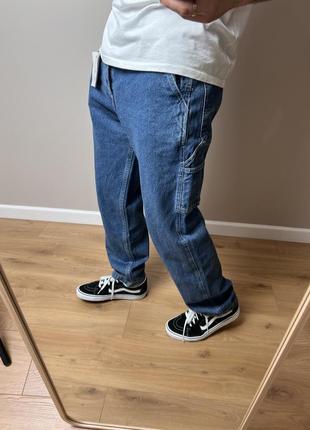 Мужские джинсы свободного прямого кроя карго карпентер8 фото