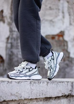 Жіночі кросівки срібло чорні balenciaga 3xl white silver/black
