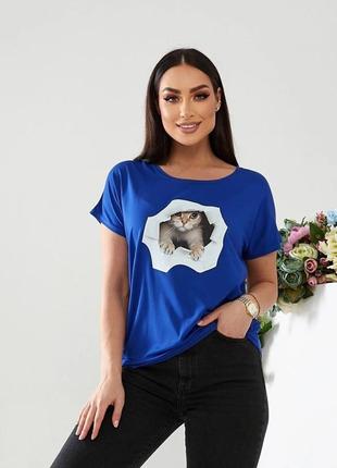 Женская футболка с котом