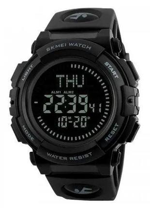 Годинник наручний чоловічий skmei 1290bk з компасом, наручний годинник для військових. колір: чорний