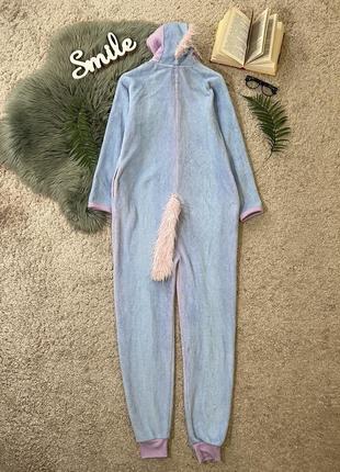 Теплая флисовая пижама кигуруми единорог No2095 фото