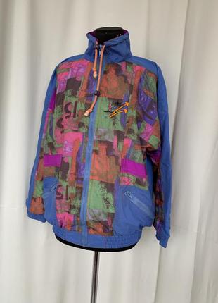 Винтаж ретро 80х-90х куртка из жатой плащевом на трикотажной подкладке4 фото