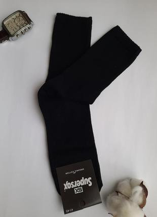 Носки мужские хлопковые высокие черные с теннисной резинкой украином1 фото