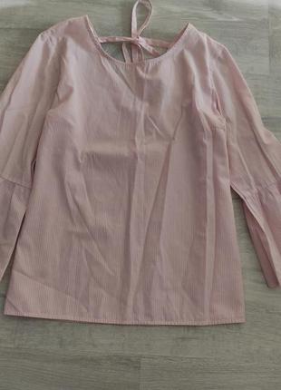 Блузка рожева, блузка в полоску1 фото