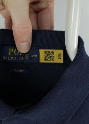 Якісна футболка поло polo ralph lauren slim fit navy polo shirt5 фото