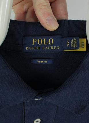 Якісна футболка поло polo ralph lauren slim fit navy polo shirt4 фото