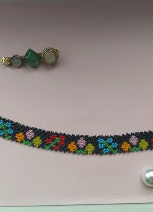 Украинская ожерелье к вышиванке. силянка. украшение из бисера7 фото