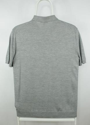 Легеньке поло шовк бавовна cos silk/cotton knit gray polo shirt5 фото
