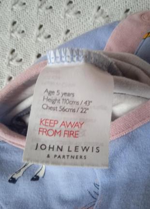 Пижама сплошная john lewis для девочки из хлопка демисезонная пижамка слип хлопковый3 фото