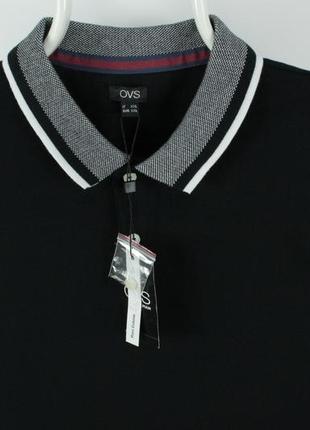 Якісне бавовняне поло ovs pure cotton black polo t-shirt2 фото