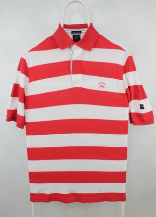 Стильное оригинальное поло футболка paul &amp; shark compact stretch red/white polo shirt1 фото