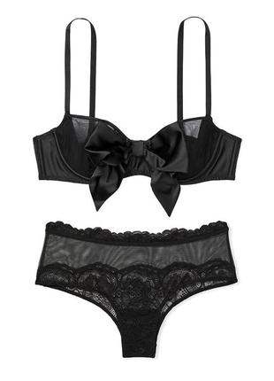 Комплект черный бюст, бразилиана сеточка оригинал victoria’s secret
