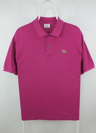 Красивое винтажное поло lacoste dark pink cotton regular fit polo shirt