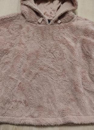 Меховой тедди кроп new look, укороченный меховой плюшевый балахон пайта с капюшоном на подростка6 фото