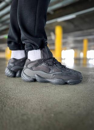 Чоловічі кросівки adidas yeezy 500 "utility black , premium якості , стильні та дуже зручні на кожен день