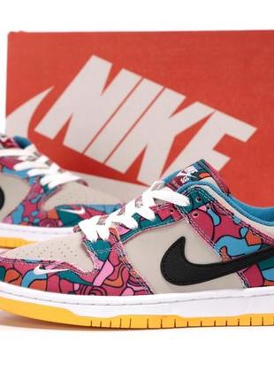 Мужские/женские кроссовки nike parra dunk low sb abstract art/унисекс